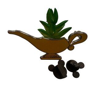 Disney Genie Lamp Trading Pin Terrarium Succulent Planter Aladdin Badge